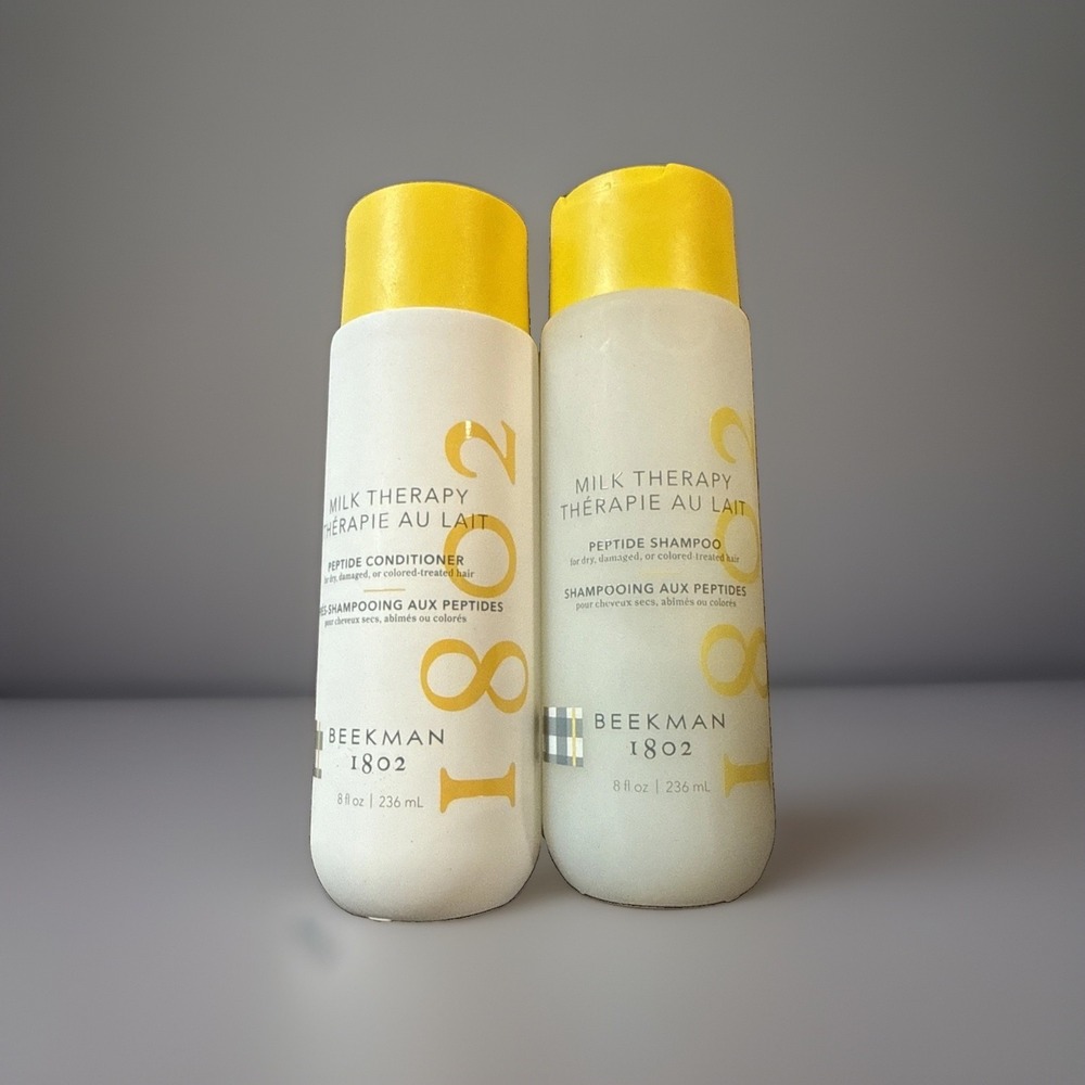BEEKMAN 1802 Milk Therapy Peptide Conditioner & Shampoo 8 fl. oz. Ea. NEW/SEALED